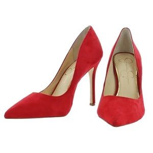 Jessica Simpson *NEW* Red velvet heels size 9